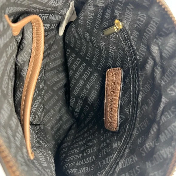 Steve Madden Crossbody Shoulder Handbag Purse Brown Bag Chain Accent - Picture 11 of 11